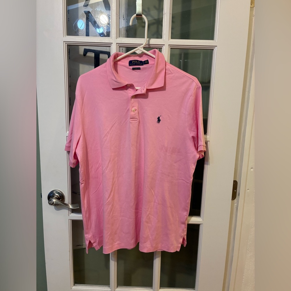 Polo Ralph Lauren Pink Classic Fit Polo Shirt Sz large